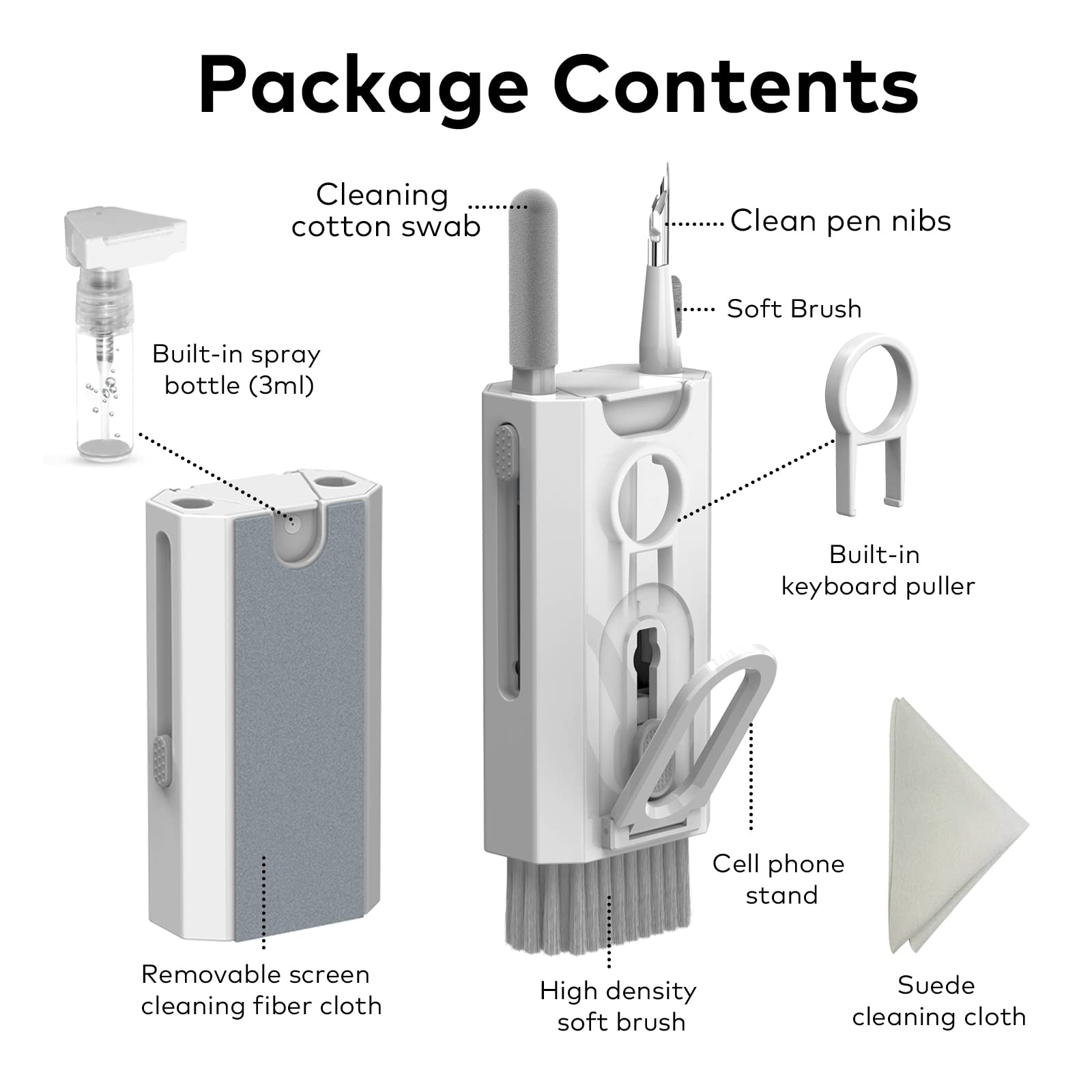 Kit De Nettoyage électronique 8 En 1 - Nettoyeur De Clavier, Kit De Nettoyage Pour Clavier, Nettoyeur De Portable, Kit De Nettoyage Pour Portable