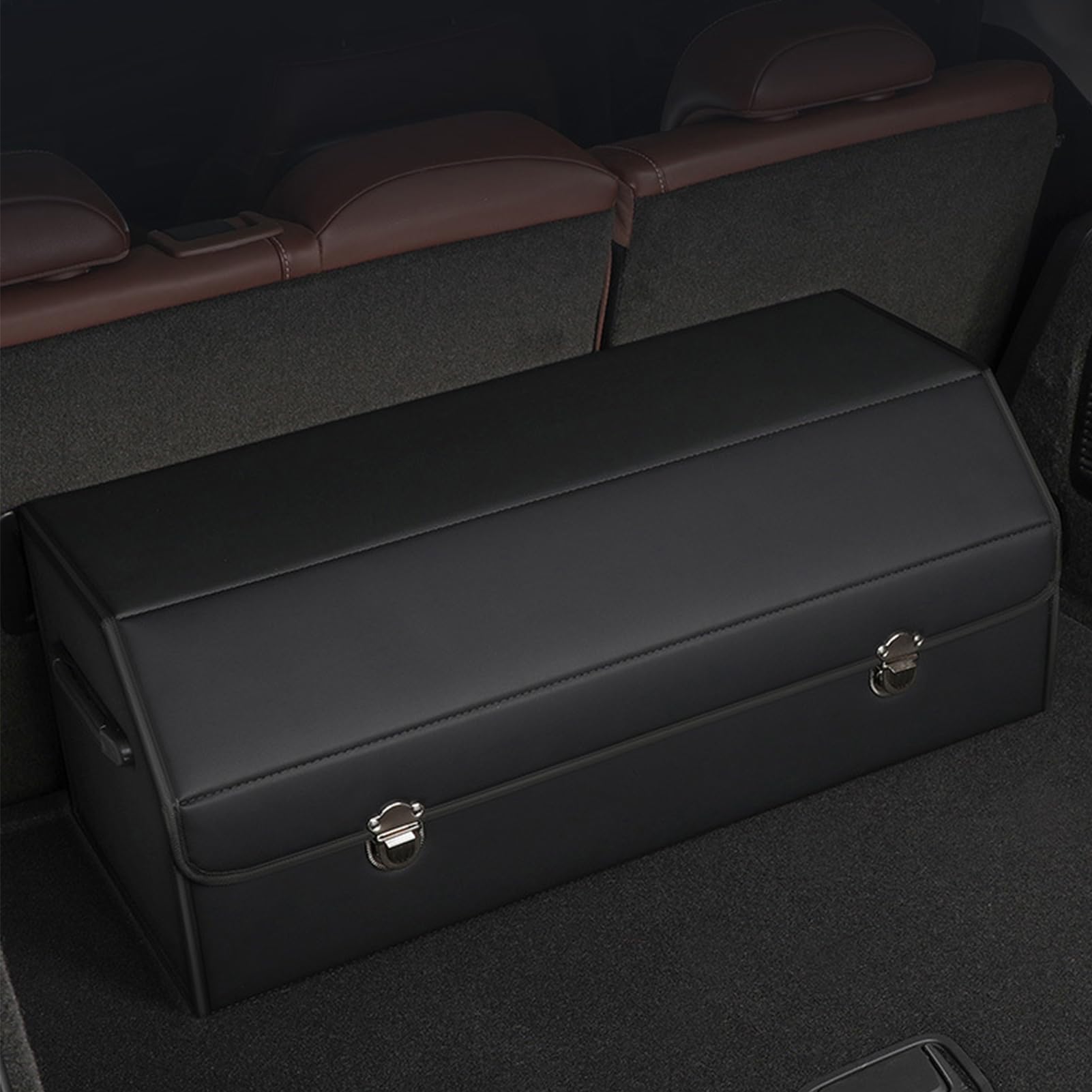 Organizer per bagagliaio per auto | Organizer per bagagliaio per veicoli SUV | Custodia impermeabile in pelle effetto pelle pieghevole accessori per veicoli SUV camion viaggi vacanze auto campeggio