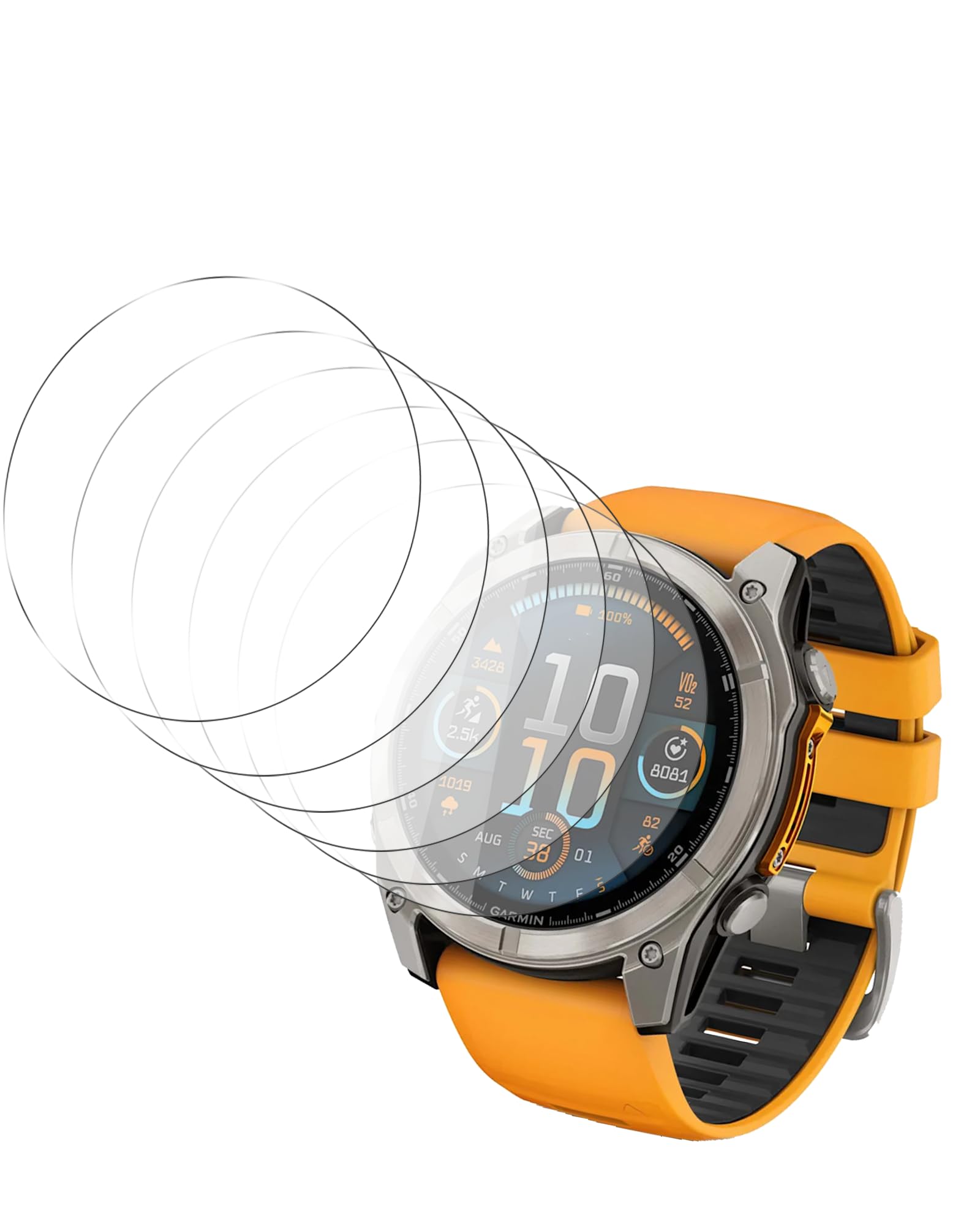 [6 Pack] for Garmin Fenix 8 51MM Modle Multisport Smartwatch Screen Protector,BodyArmor Anti-Bubble Military-Grade Clear TPU Film,Case Friendly.