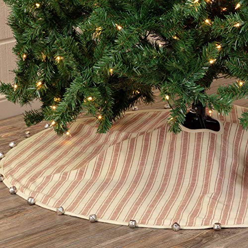Piper Classics Sleigh Bells Ring Ticking Stripe Tree Skirt 48 #TOP20