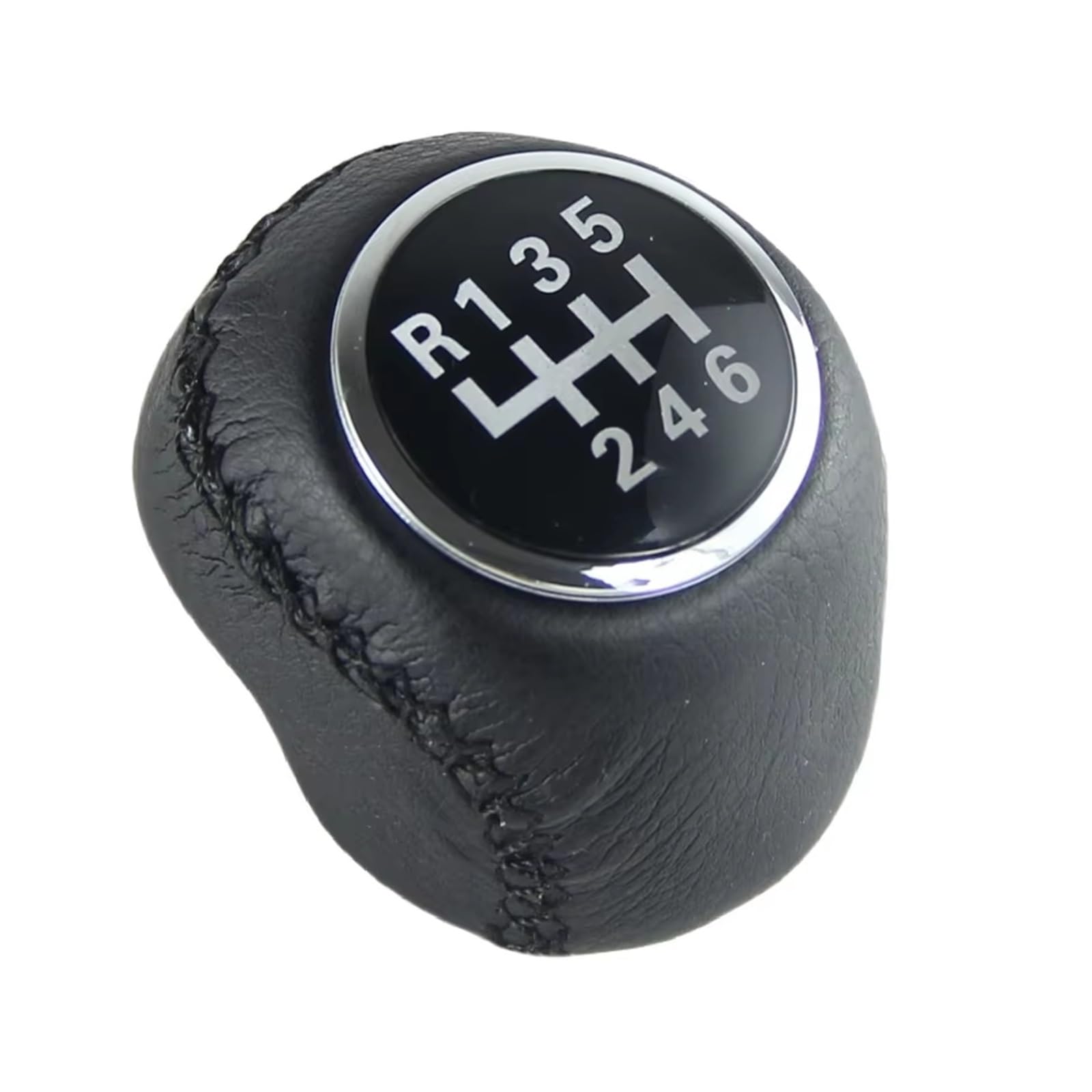 Hguvsjd Black 6 Speed Car Shift Gear Knob For Fiat For Ducato 2002-2014 5/6 Speed Leather Hand Car Gear Shift Knob Grip Gaiter Boot Cover Transmission Shifter Lever(Black 6 Speed)