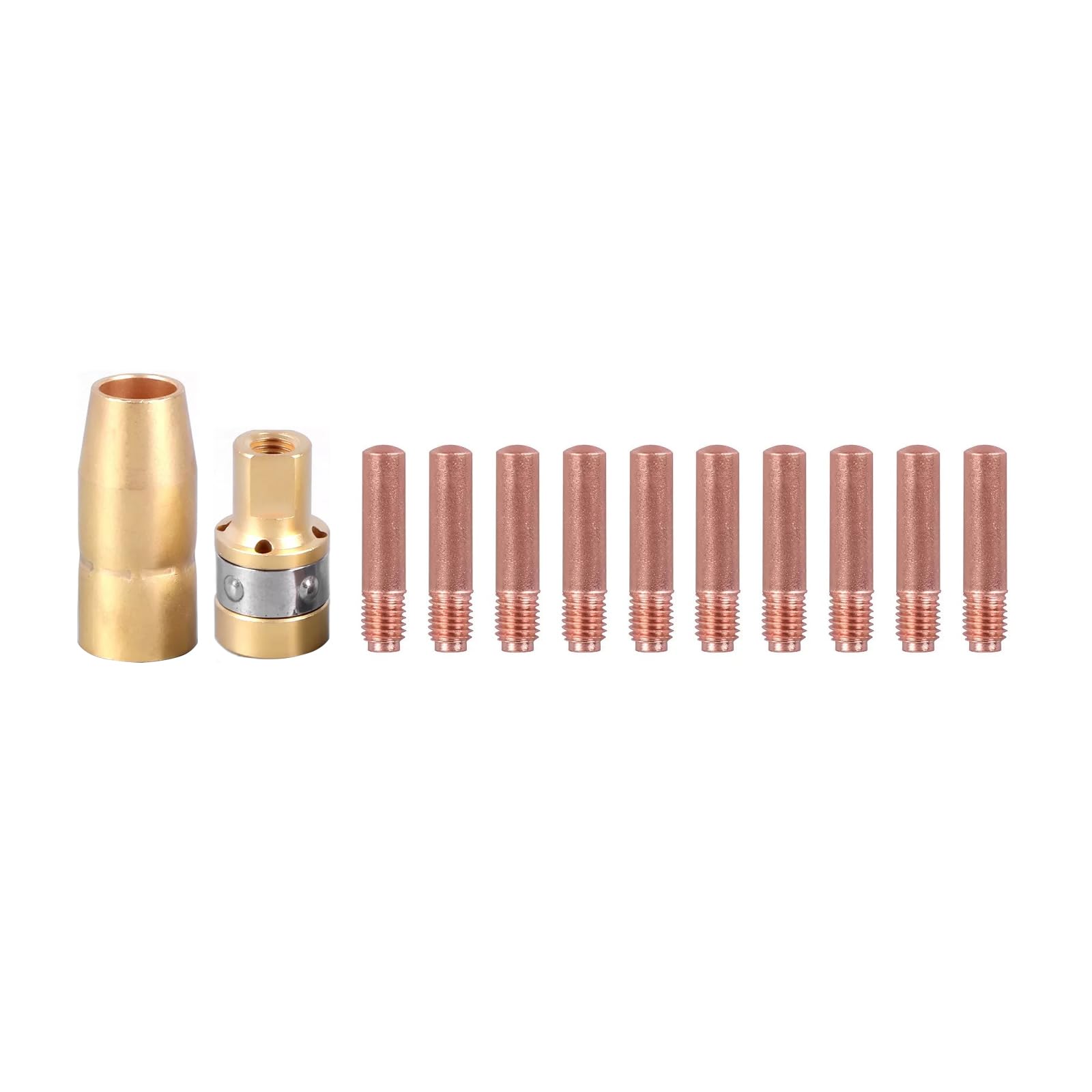 Eddyweld MIG Contact tip Nozzle Compatible with hobart handler 130 135 140 175 190 Mig Gun Torch parts kits consumables (12pcs 000067 0.8mm kits)