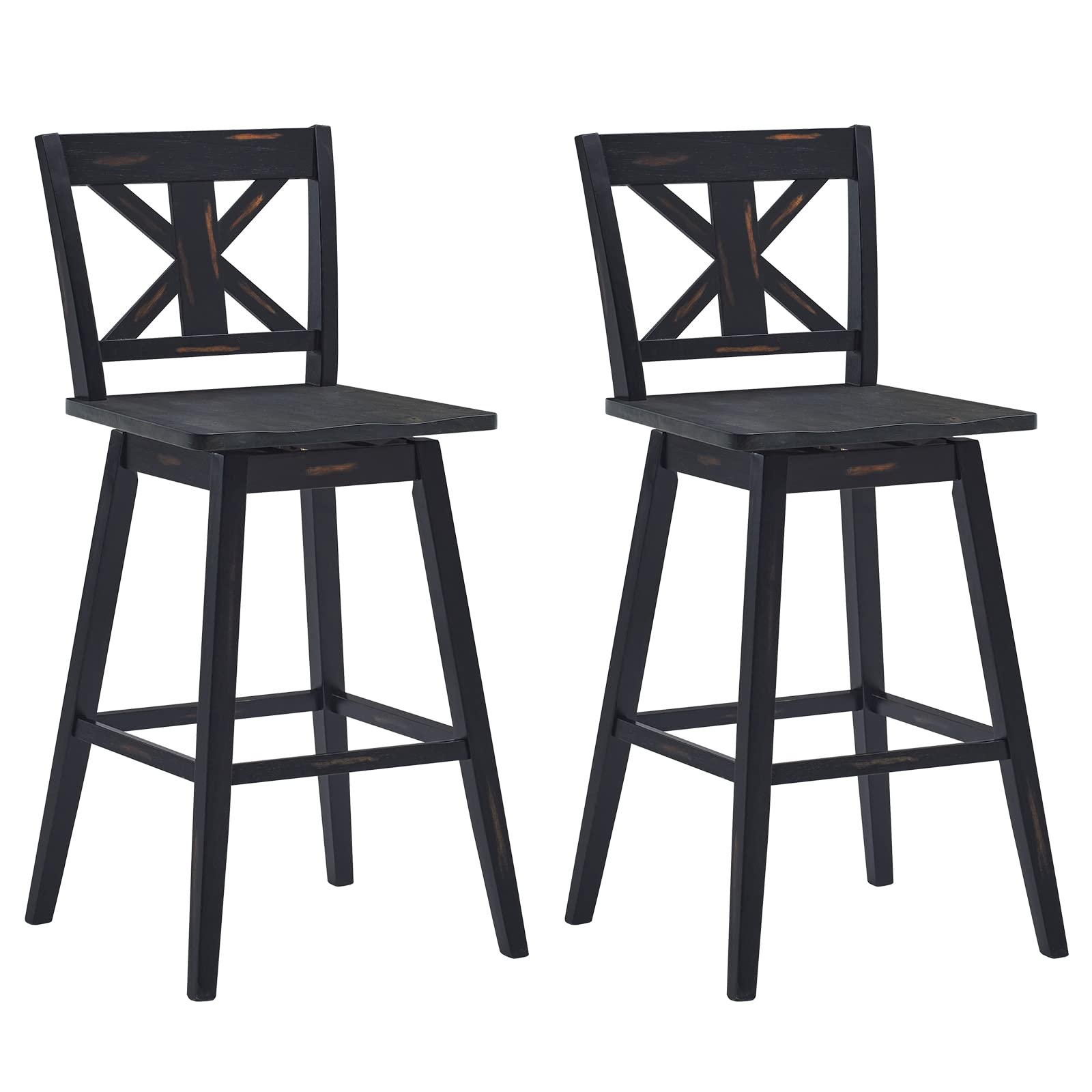Amazon.com: COSTWAY Bar Stools Set of 2, 360 Degree Swivel, 29