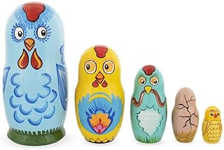 BestPysanky The Chicken Family Wooden Nesting Dolls