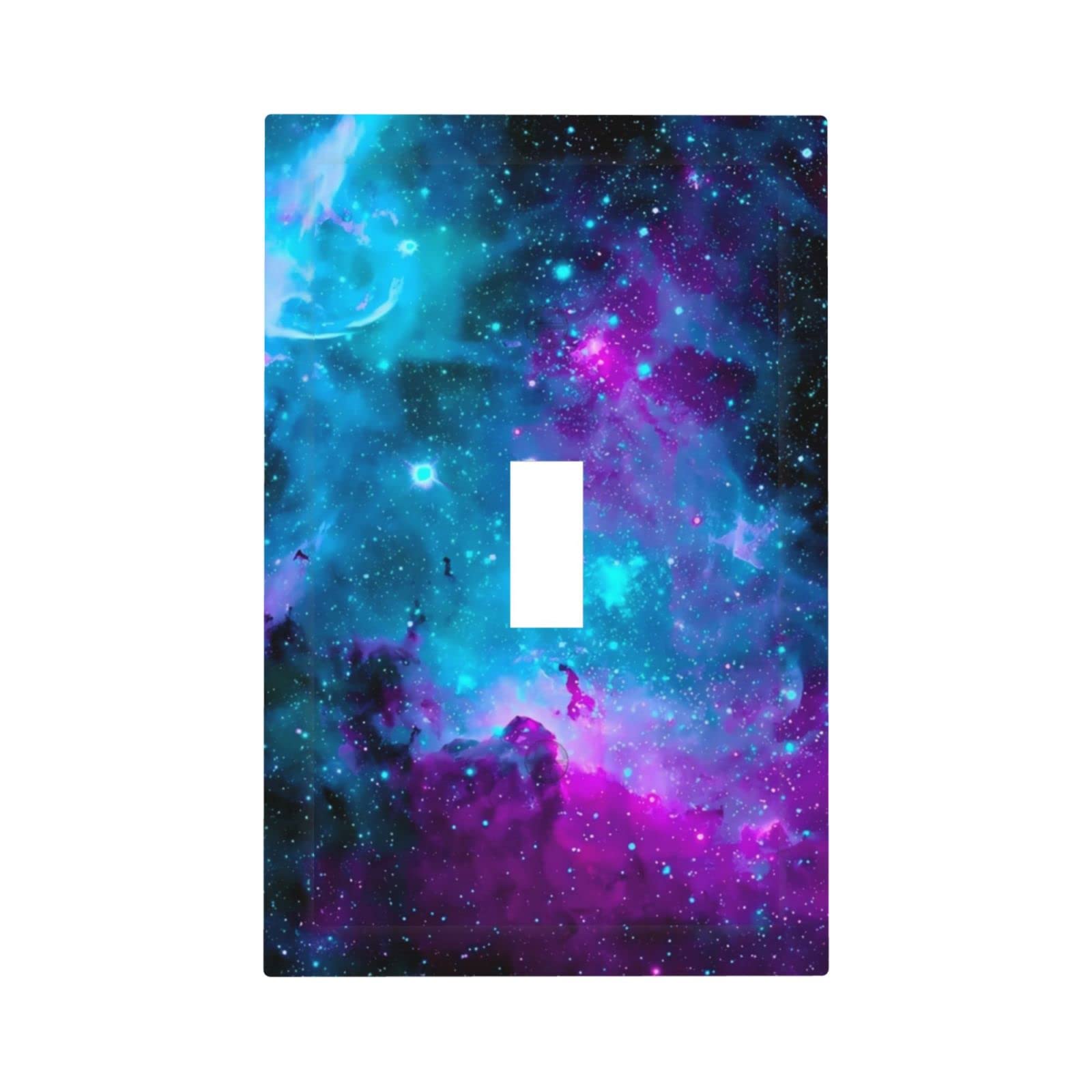 Star Outer Space 1 Gang Light Switch Plate Decorative Starry Galaxy Single Toggle Wall Plate Cover Switch Electrical Switchplate Faceplate Bizarre Nebula Universe Planet Bathroom Bedroom Room Decorate