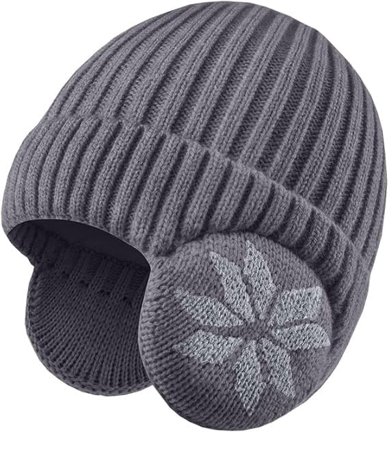Gajraj Beanie Winter Woolen Hat for Boys and Girls 3-10 Years Cute Warm Woolen with Ear Flaps Design, Cold Weather Protection Kids Winter Wear Beanie Hat-image-17