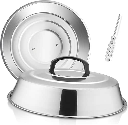 HaSteeL Cheese Melting Dome Set of 2, 12 Inch Round