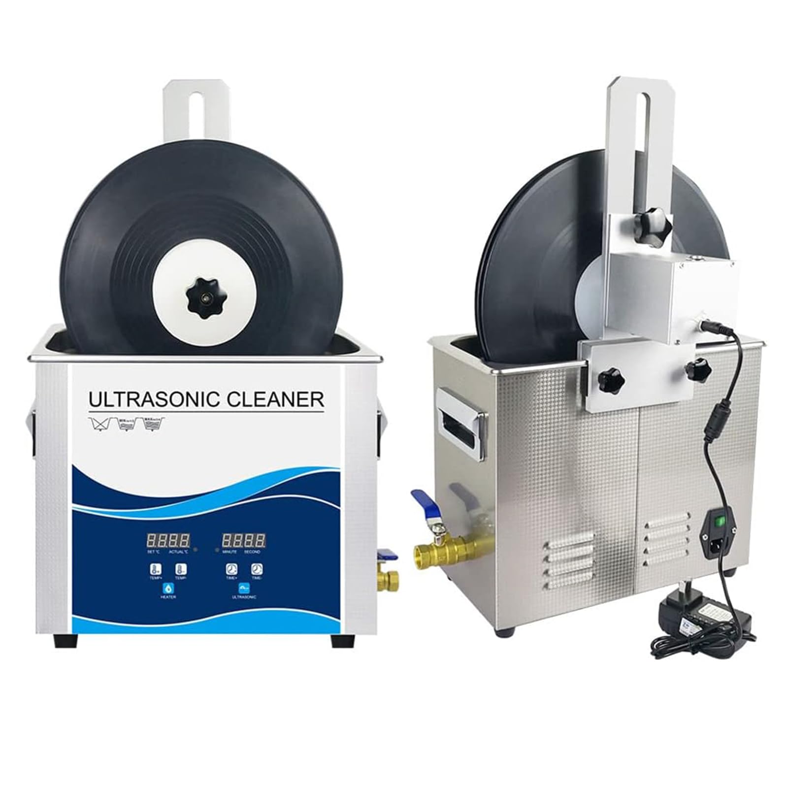 Pulitore a ultrasuoni Pulitore a ultrasuoni per Dischi in Vinile, Sistema di Pulizia per Dischi in Vinile da 6,5 l con Temperatura Regolabile e degasaggio, Staffa di Sollevamento, per Dischi