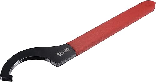 uxcell Llave inglesa de gancho C portabrocas para tuerca redonda de 2.165-2.441 in, con mango antideslizante rojo