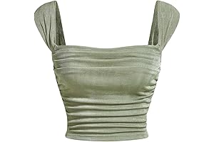 Women's Sage Green Y2K Ruched Crop Top