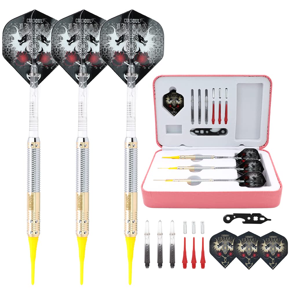 CUESOUL 16 Grams Deluxe Soft Tip Darts Set with Luxury Case（Dragon Series） — view 11