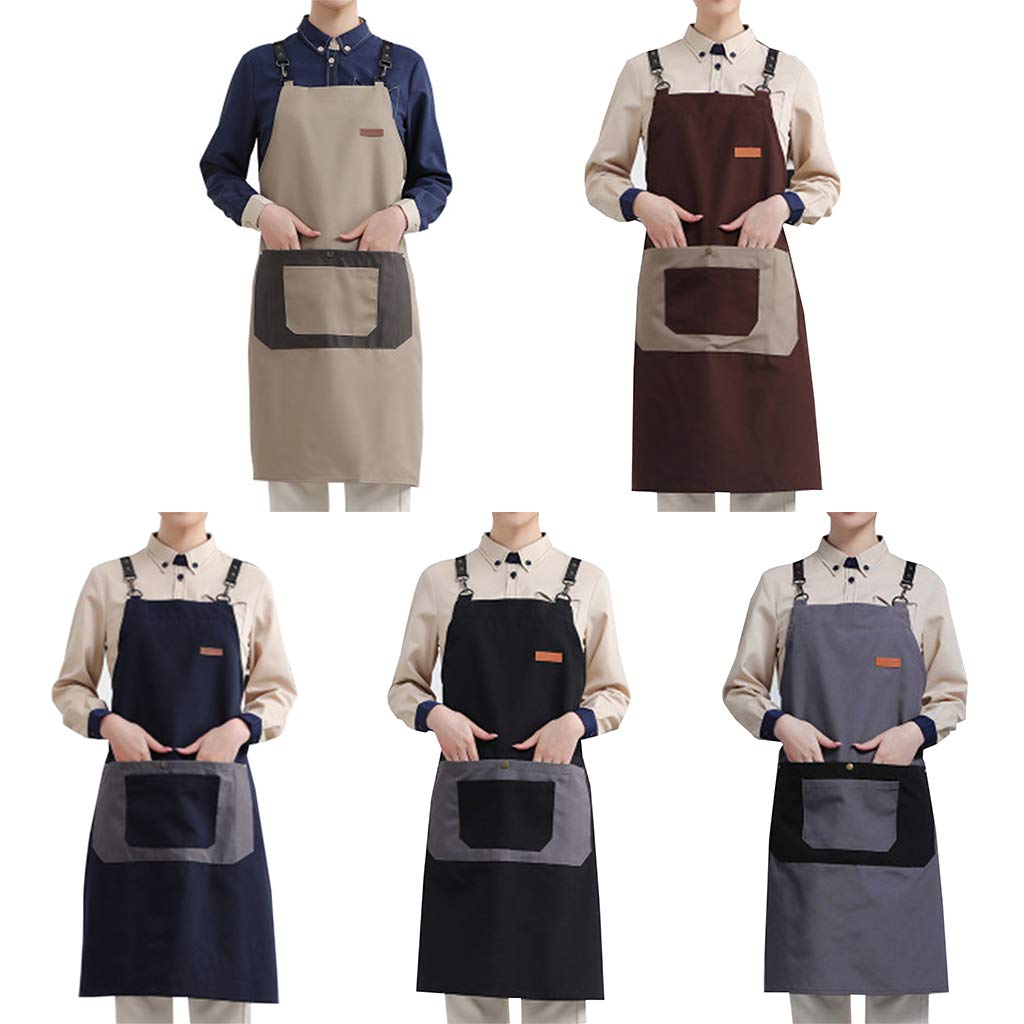 Delantales de trabajo, Delantal de lona con bolsillo for chef, for cocina, restaurante, hombre y mujer, for cocinar, barbacoa, hornear, ropa trabajo artística