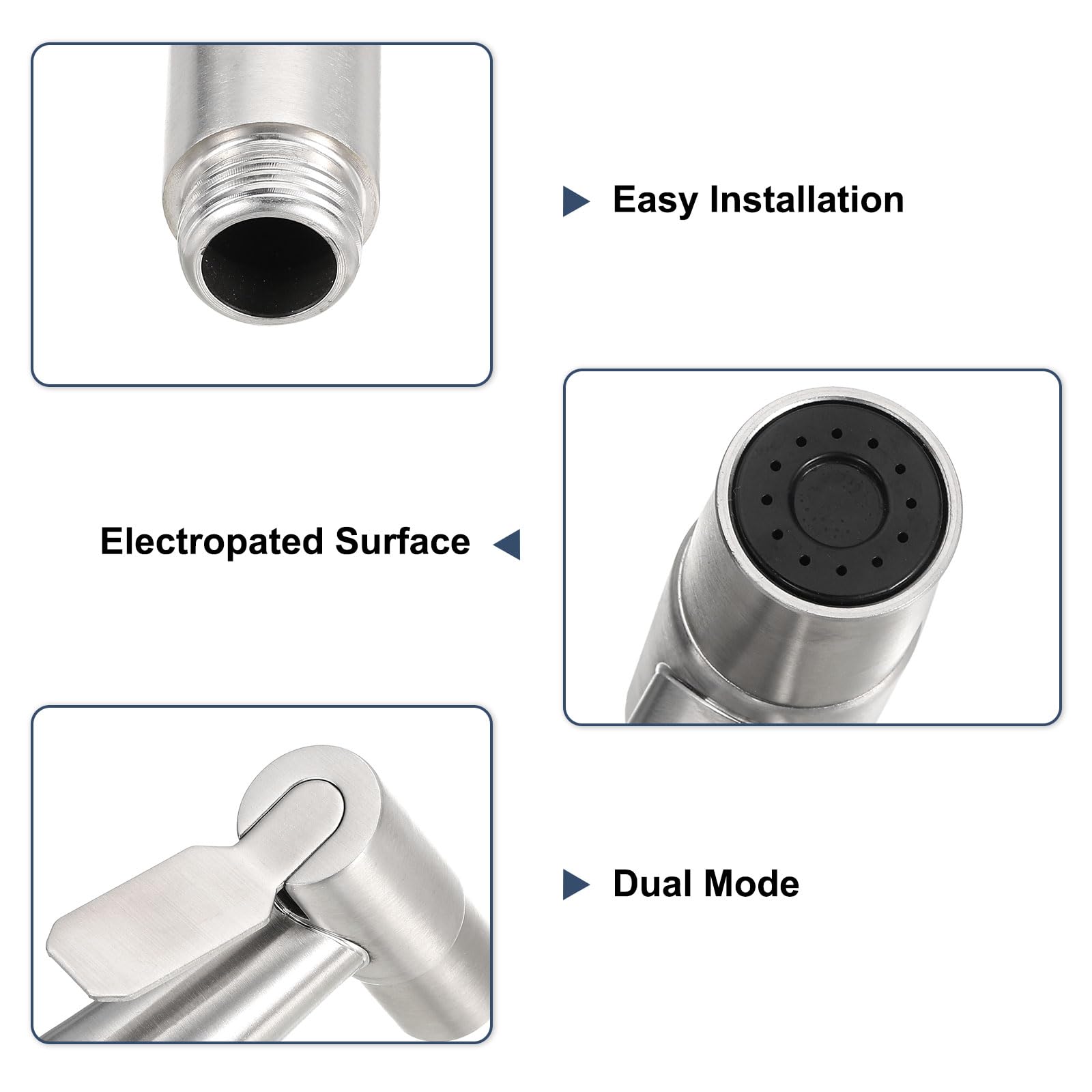 uxcell Bidet Sprayer 304 Stainless Steel Pressurized Handheld Bidet Sprayer for Toilet Jet Spray Bidet Attachment Bidet Toilet — view 3