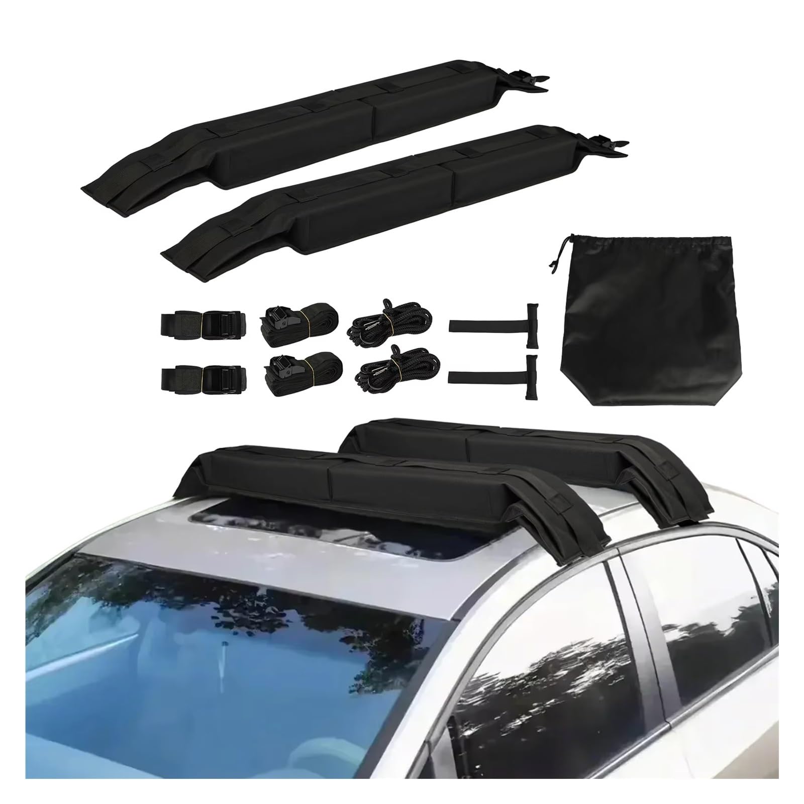 Dachträger Weiche Pads 31,5" Universal-Autodachgepäckträger-Pad 176LBS Gepäck-Kajakträger Für SUP-Kanu-Snowboard-Paddle-Board
