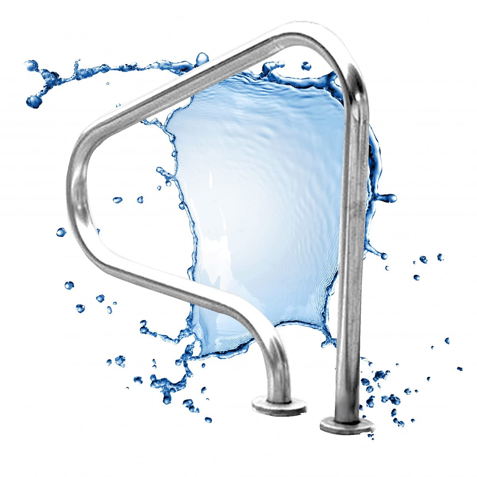 Rampe de piscine en acier inoxydable 304 haute résistance avec base renforcée pour spa