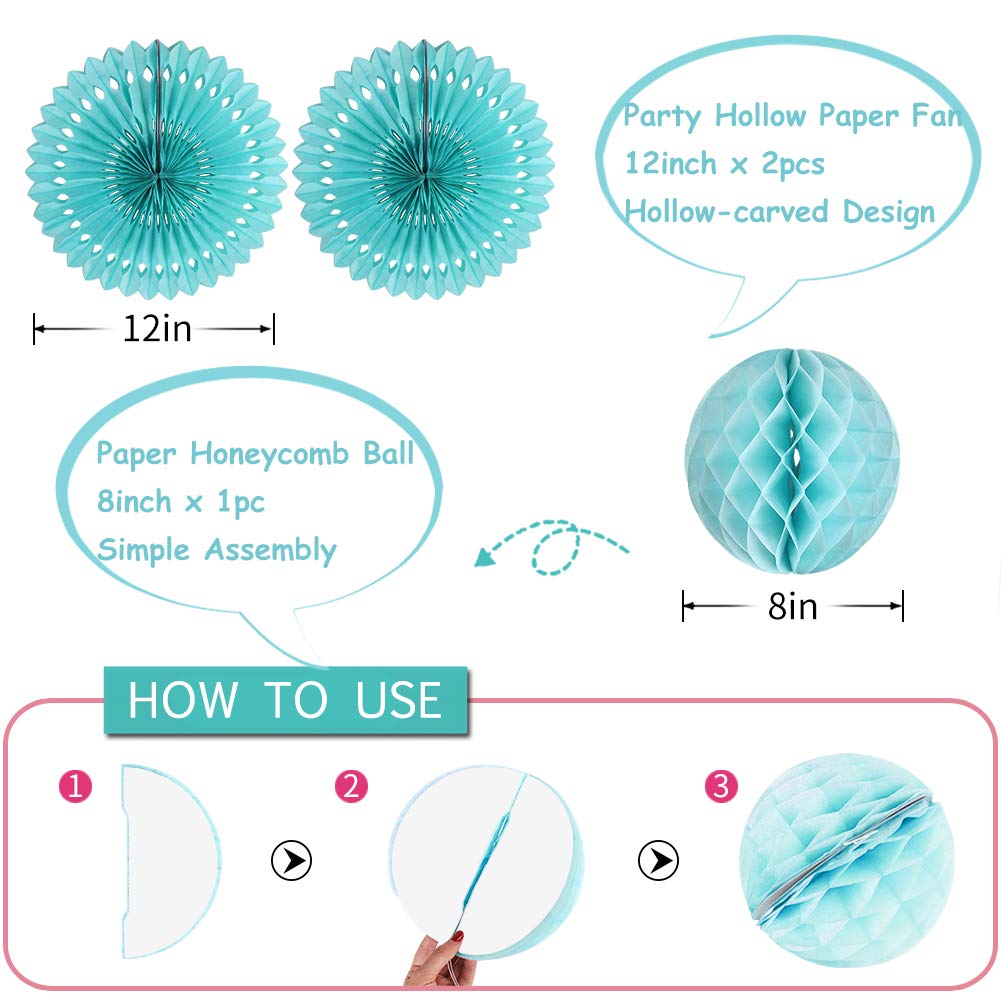 Donut Birthday Party Decorations Set – 9-Piece Paper Lanterns, Fans & Honeycomb Ball For Donut Theme - View #9