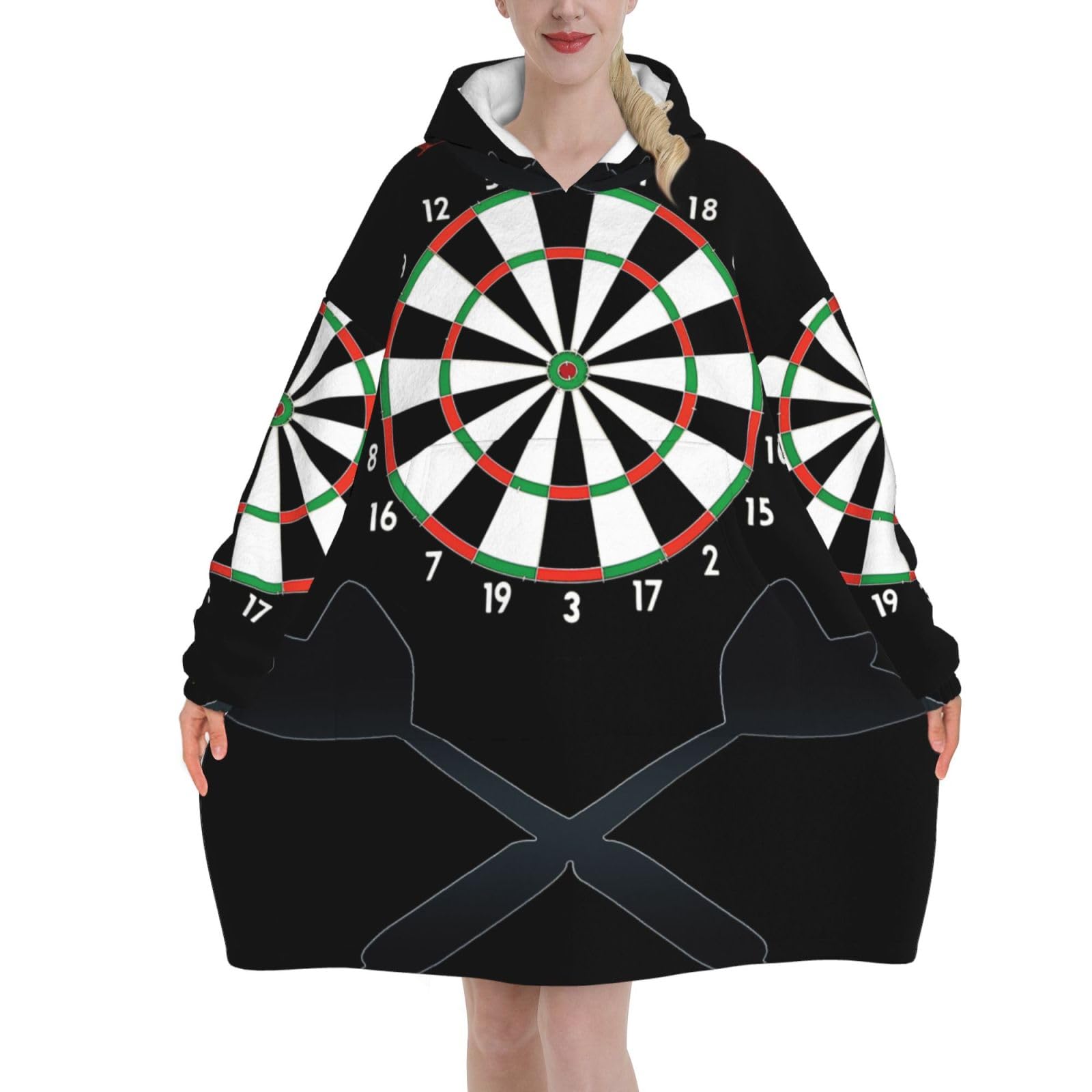 Peiyeety Unisex Darts Blanket Hoodies For Women And Men Adult Oversize Wearable Blanket Hoodies For Soft And Warm