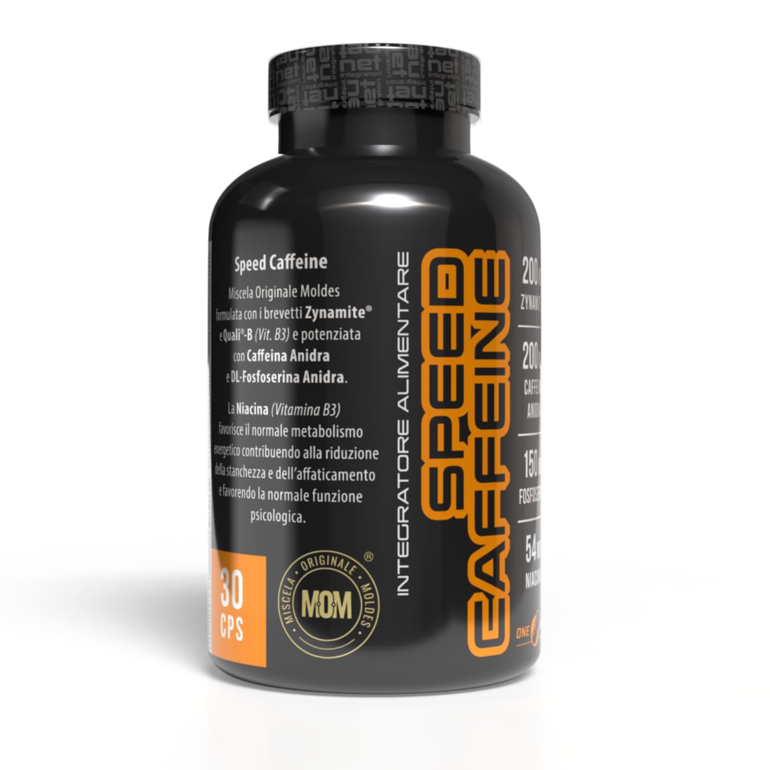Net Integratori SPEED CAFFEINE – 30 capsule – Integratore Pre-Workout con Caffeina Anidra e Estratto di Mango Zynamite® per Energia Focus Mentale e Attivazione Fisica contro lo Stress Psico-Fisico