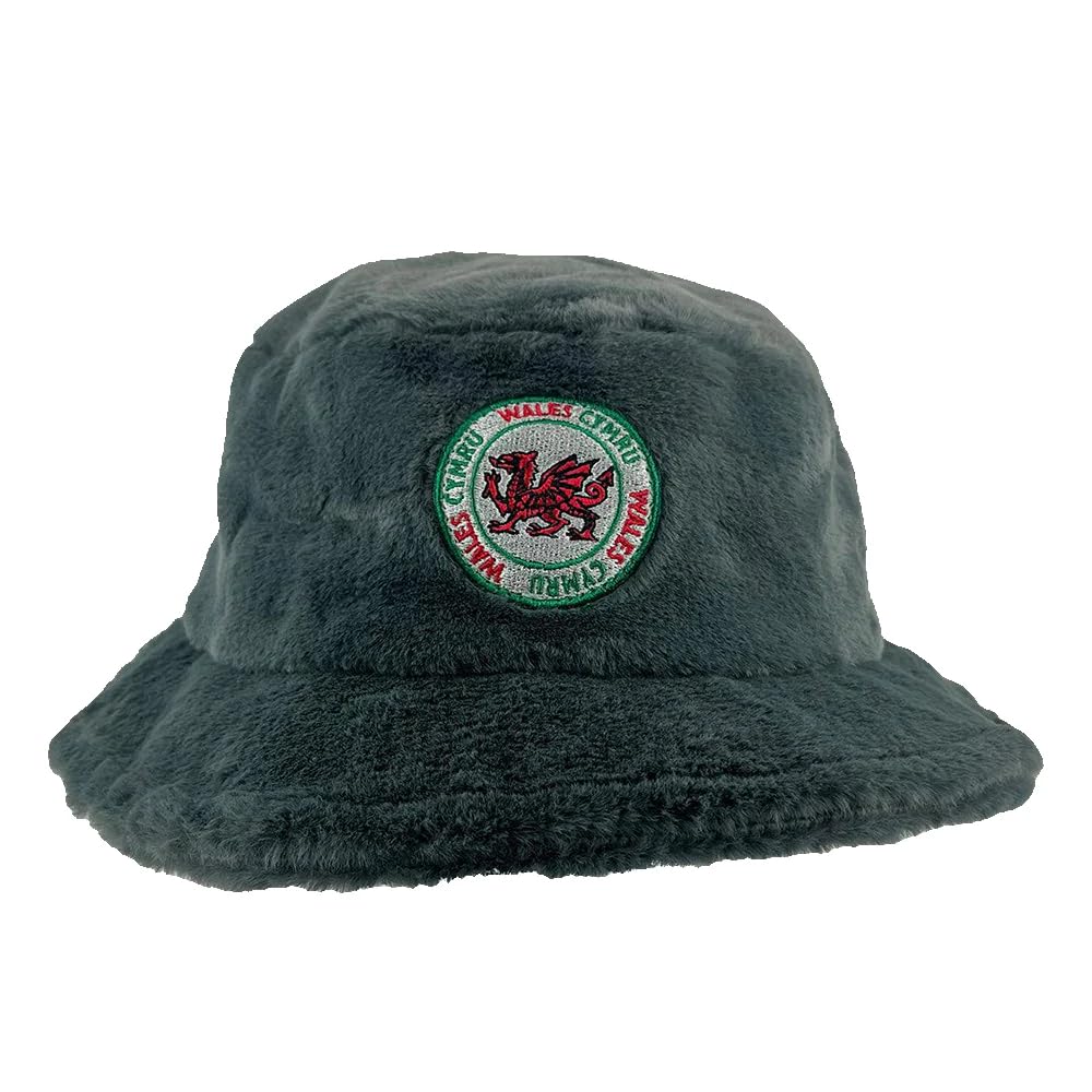 Manav Unisex Grey Wales Cymru Welsh Soft Winter Bucket Hat Men Women 100% Cottonlightweight Cold Weather Outdoor Casual Fisherman Hats For Hunting Camping Hiking Travelling Fishing Football Holiday Festivals