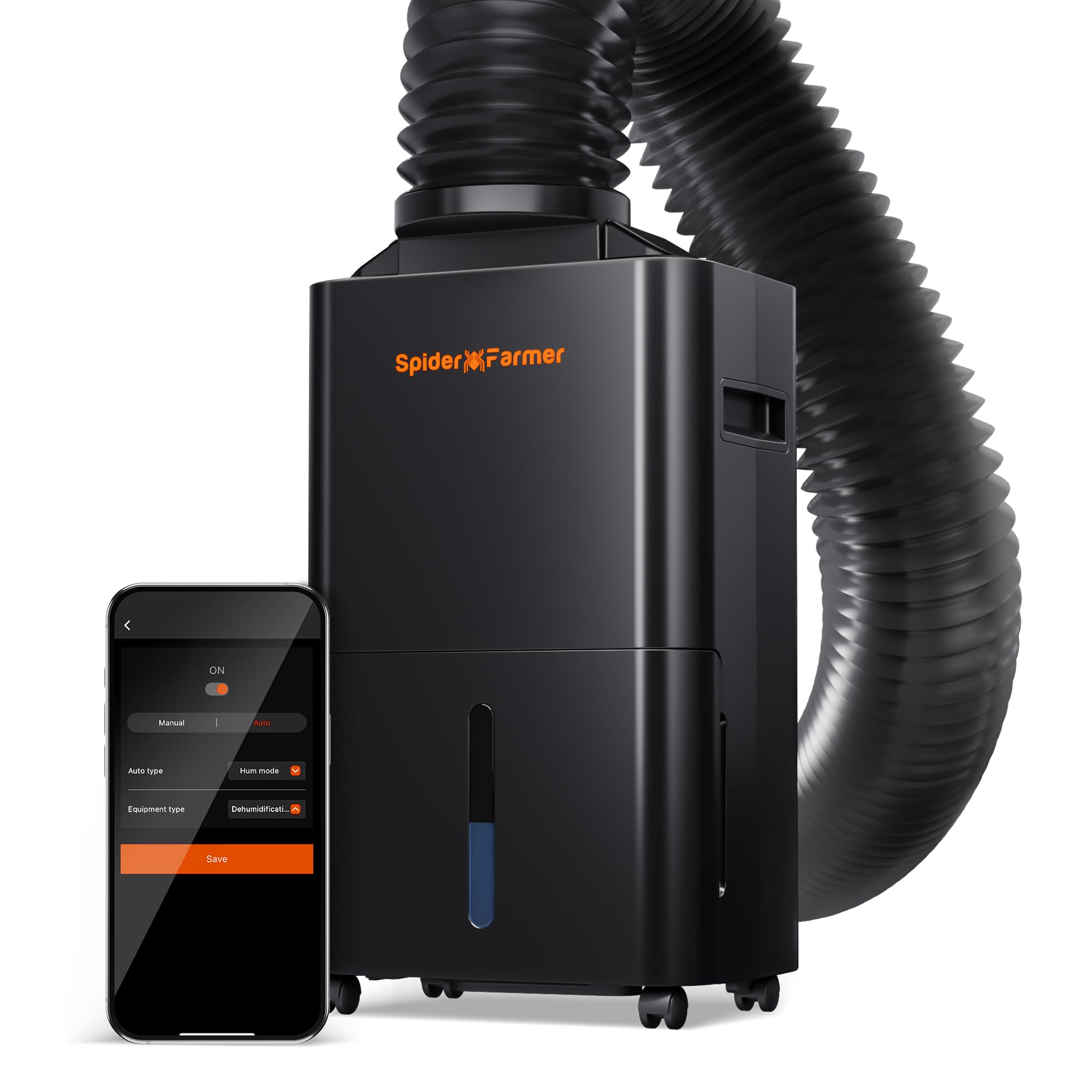 Spider Farmer Upgraded Dehumidifier with Drain Hose 2000 Sq.Ft.Dehumidifier with Smart Humidity Control Display, Air Duct, 24-Hour Timer, Provides Powerful Dehumidification for Grow Tent and Home