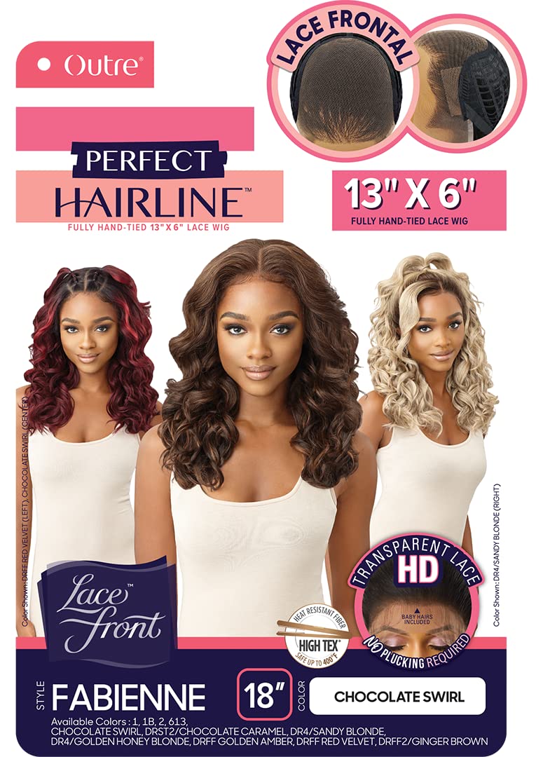 Outre Lace Front Perfect Hairline Fully Hand Tied 13x6 HD Lace Wig FABIENNE (DRFF RED VELVET)