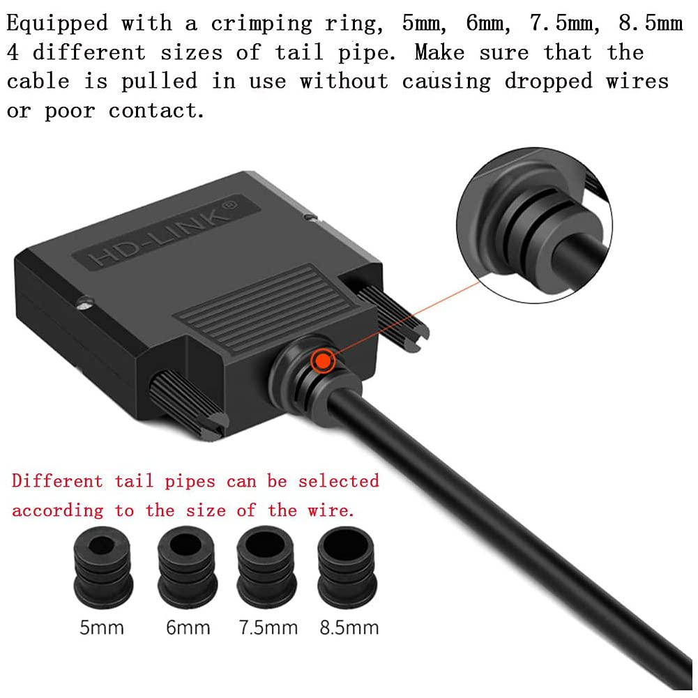 PENGLIN DB25 Connecteur Mâle sans Soudure, Adaptateur série RS232 D-SUB 25 Broches avec boîtier
