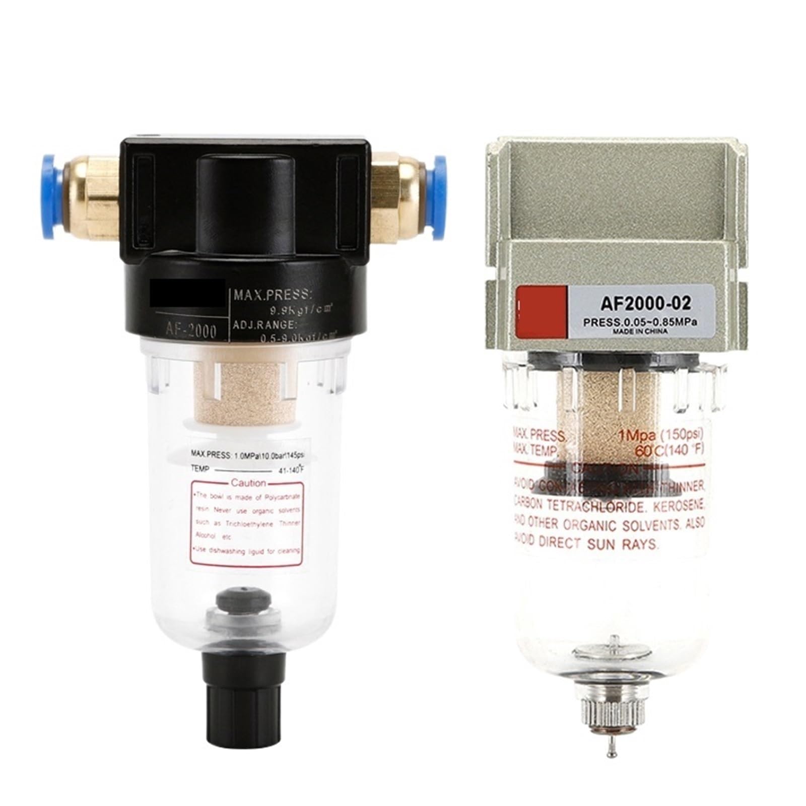 Régulateur-filtre pour compresseur d'air, AF2000-02 1/4 Source processeur huile eau séparateur capture peut réservoir filtre plusieurs tailles(AF2000 w brass,Filter)
