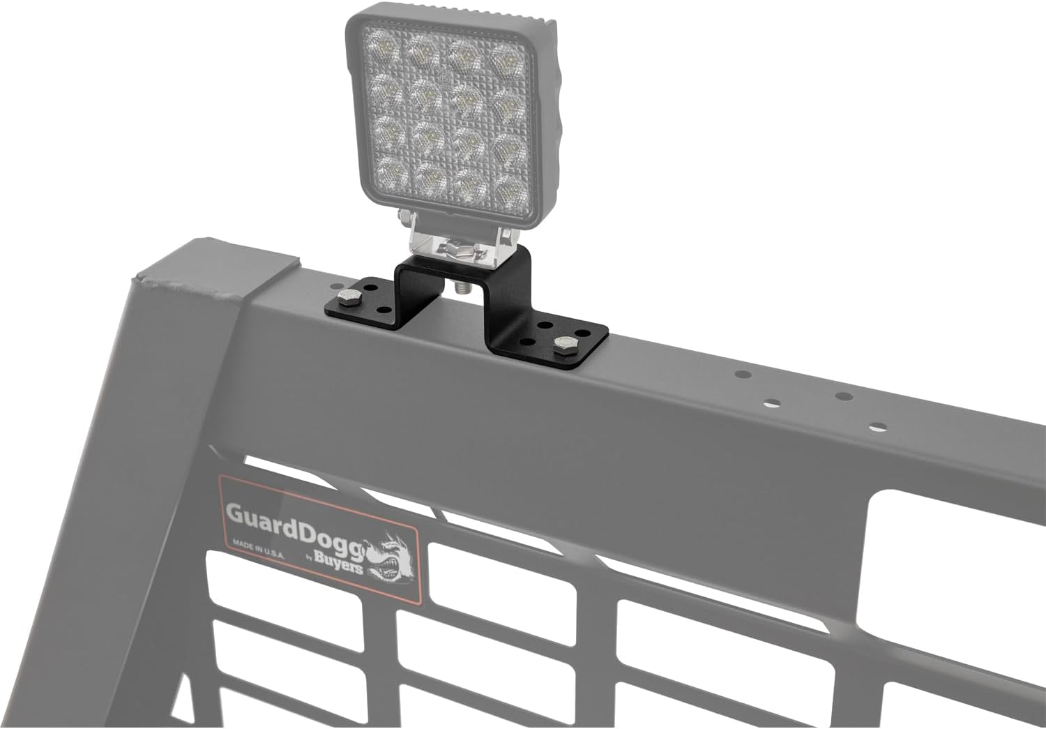 GuardDogg by Buyers 851473 Mounting Bracket for Spot and Flood Lights, Attach Spot/Flood Light to Guard Dogg Headache Rack, Truck Window Protection, Made in The USA
