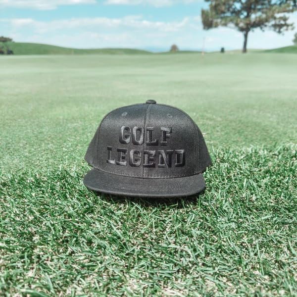 Buff Bo Golf Legend Youth Trucker Hat, Black Snapback Hat with Embroidery, Adjustable Flat Bill Trucker Hat, One Size Fits All Youth Golf Hat, Full-Back Golf Hat with Comfortable Fit & Everyday Style4
