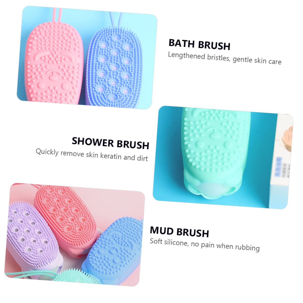 SHERCHPRY 2Pcs Brush Random Color Rubbing Towel for Gentle Exfoliation Convenient Bath Accessory for Soft Skin Cleansing and Relaxation