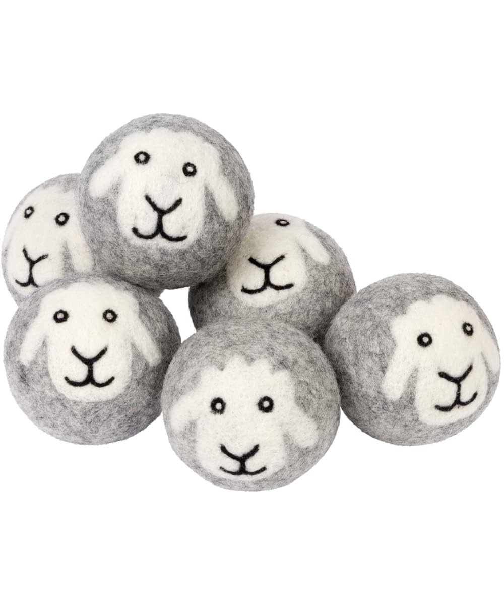 6-Pack XL Wool Dryer Balls, Natural Fabric Softener, Eco-Friendly Dryer Balls, Replaces Dryer Sheets, Reduces Drying Time, Softens Laundry Naturally