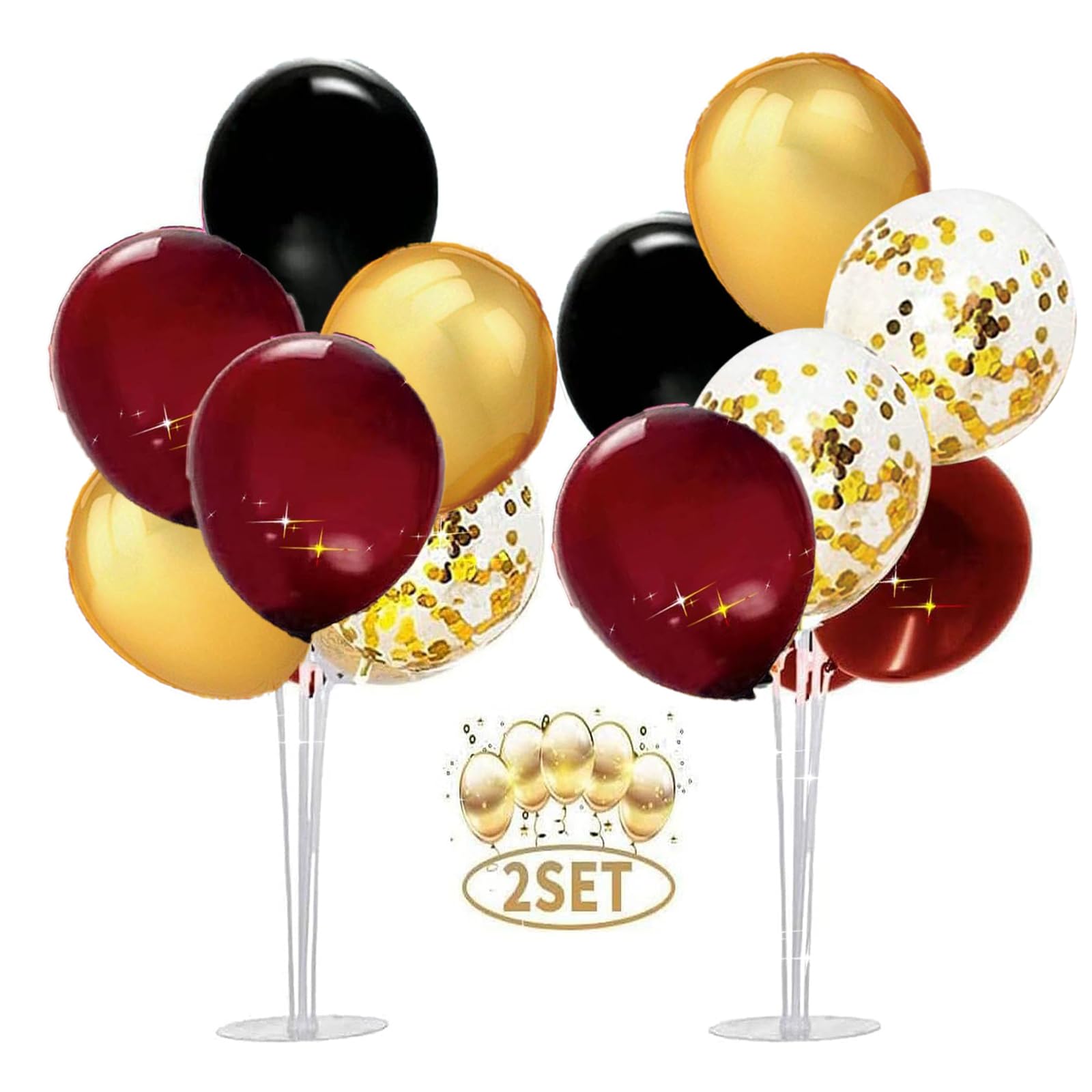 Graduation Decorations Maroon Gold 2026/Burgundy Graduation Decorations ASU FSU/Burgundy Gold Balloons/Birthday/2 Burgundy Table Centerpiece Balloon