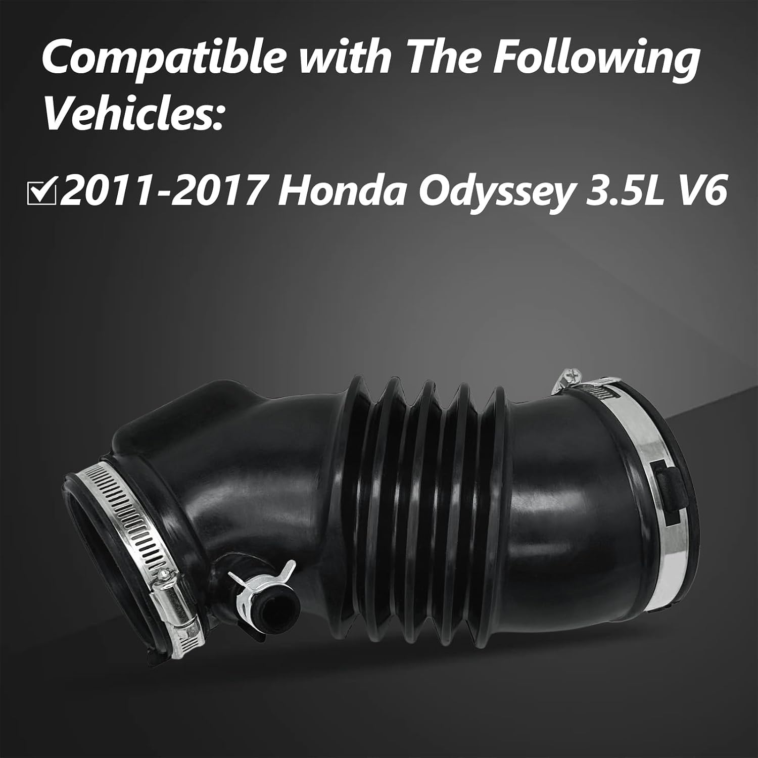 Engine Air Intake Hose Tube with Clamp Fit for 2011-2017 Honda Odyssey 3.5L V6 Replace 17228RV0A00 17228-RV0-A00 165784S100 696-159