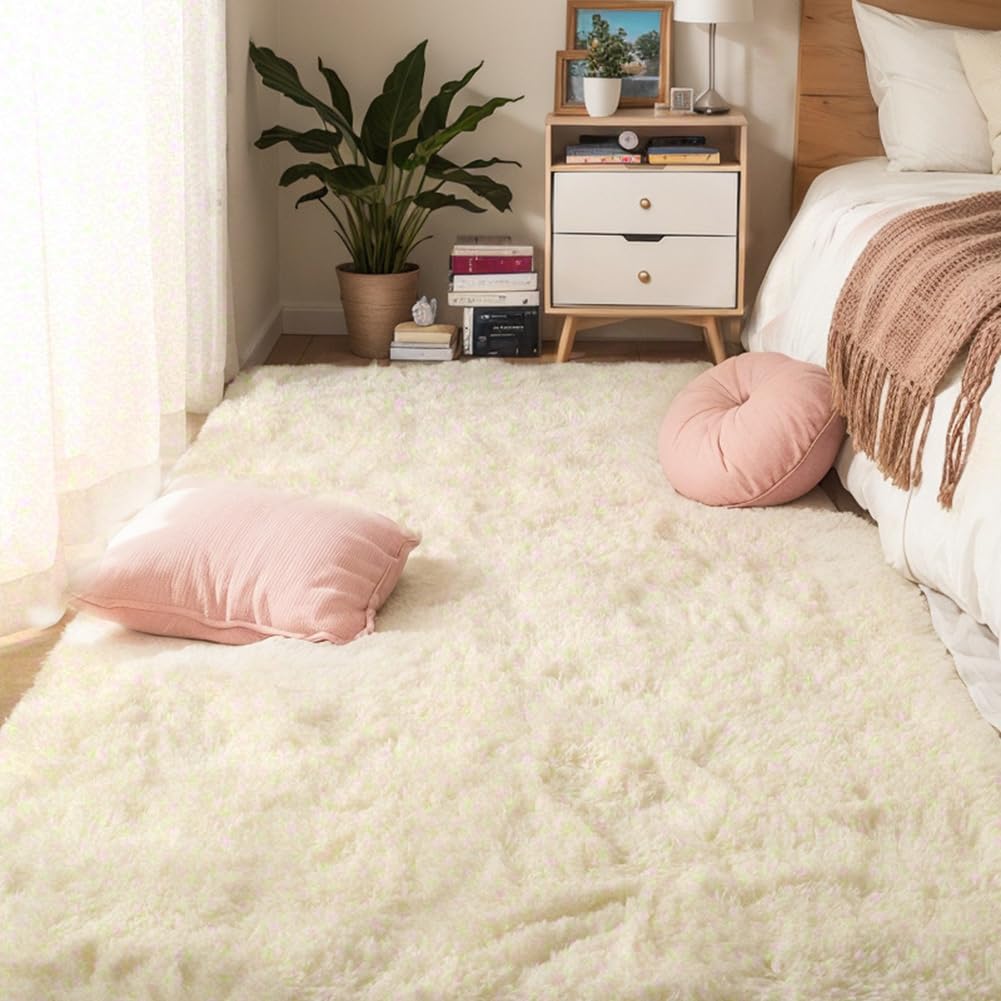 Tapis lavable antidérapant beige LINGXIYA 200x250cm anti-glisse enfant