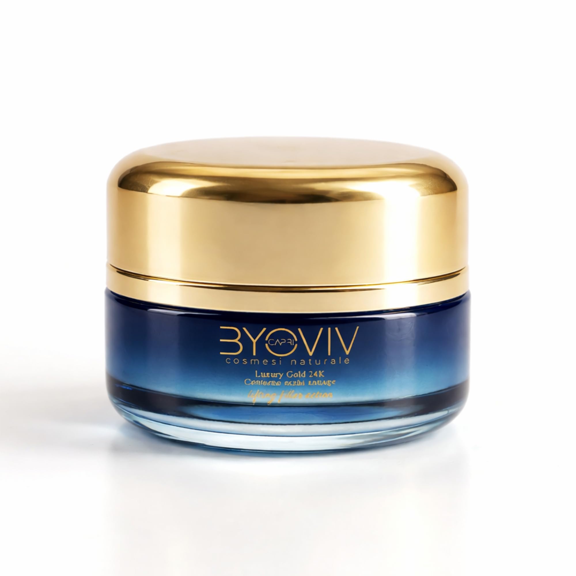 Byoviv Capri Contorno Occhi Antiage Oro 24K con Caffeina Acido Ialuronico e Peptidi, Crema Contorno Occhi per Occhiaie Borse e Rughe, Effetto Idratante e Liftante 30 ml