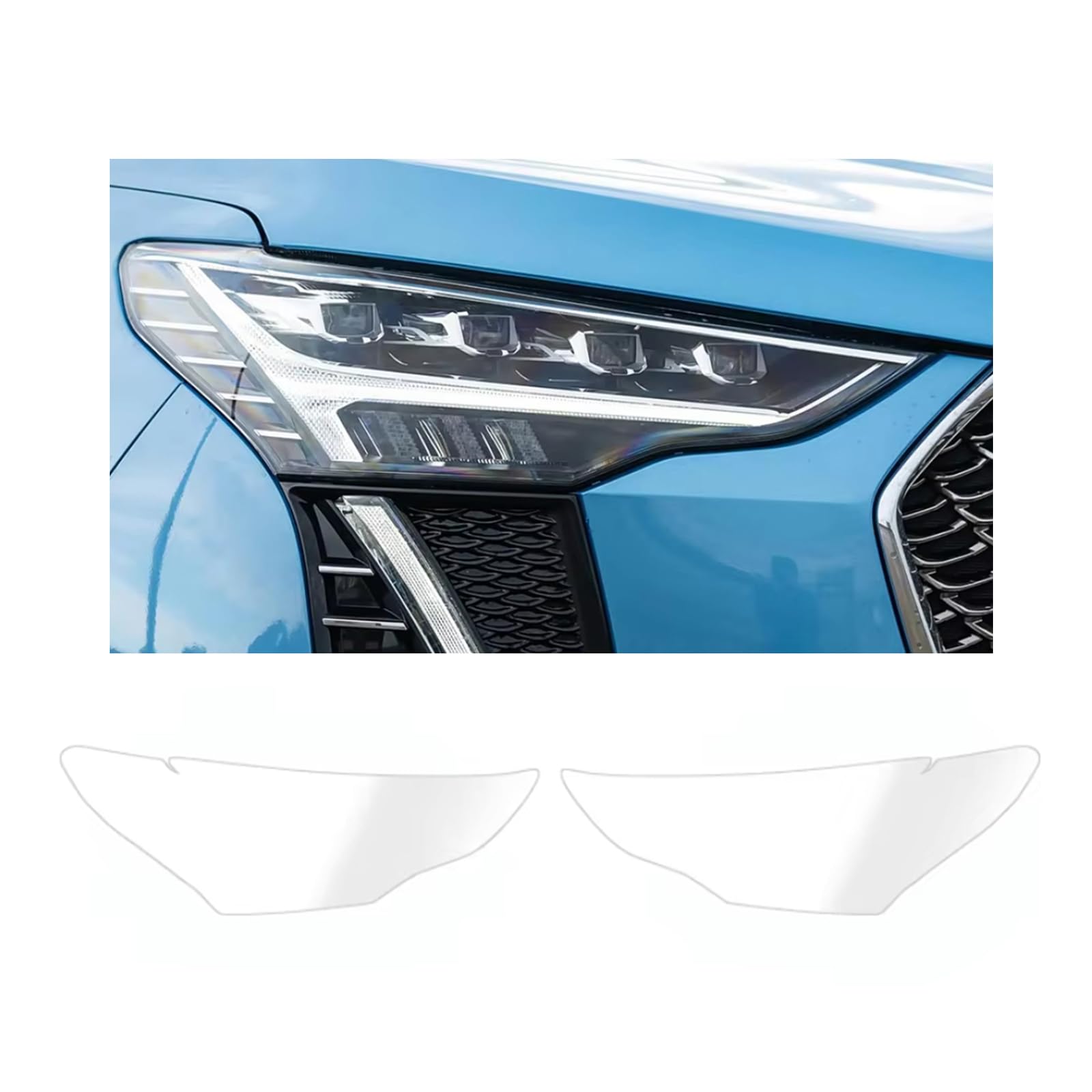 Headlight Film for Haval Jolion 2021-2025, 1Set Transparent/Smoke Black Car Headlight TPU Protective Film