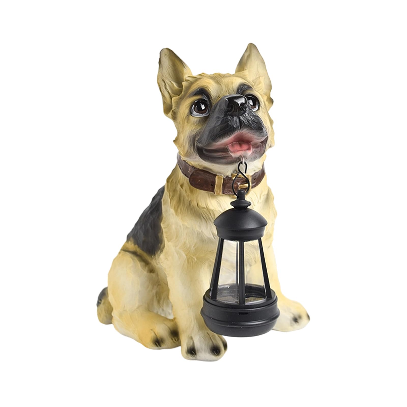 Tsophreniq Garden Dog Figurine Solar Light Outdoor Patio Yard Porch Dog Pathway Christmas Decorations Outside Gift Resin Garden Puppy Decoration