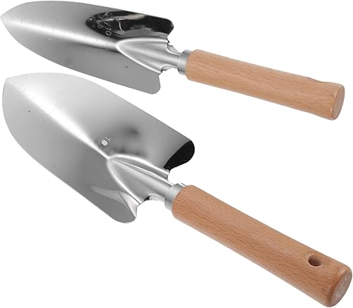 Balacoo Juego de herramientas de mano de jardín ergonómico 2pcs pala de acero inoxidable para jardinería al aire libre e interior