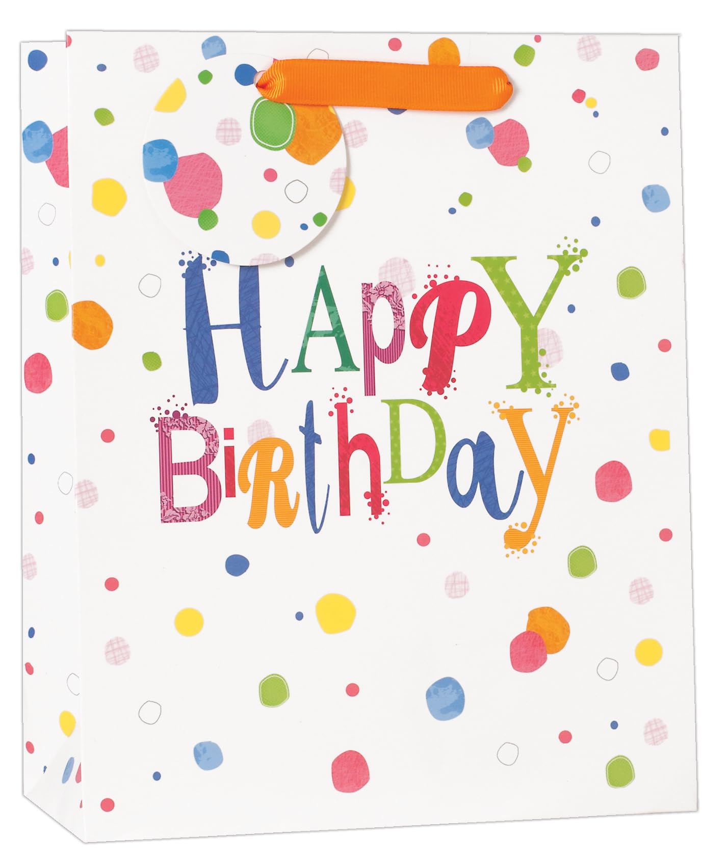AbbeyShake gift bags large size multidesign - Pack of 6 (Happy Birthday Dots)