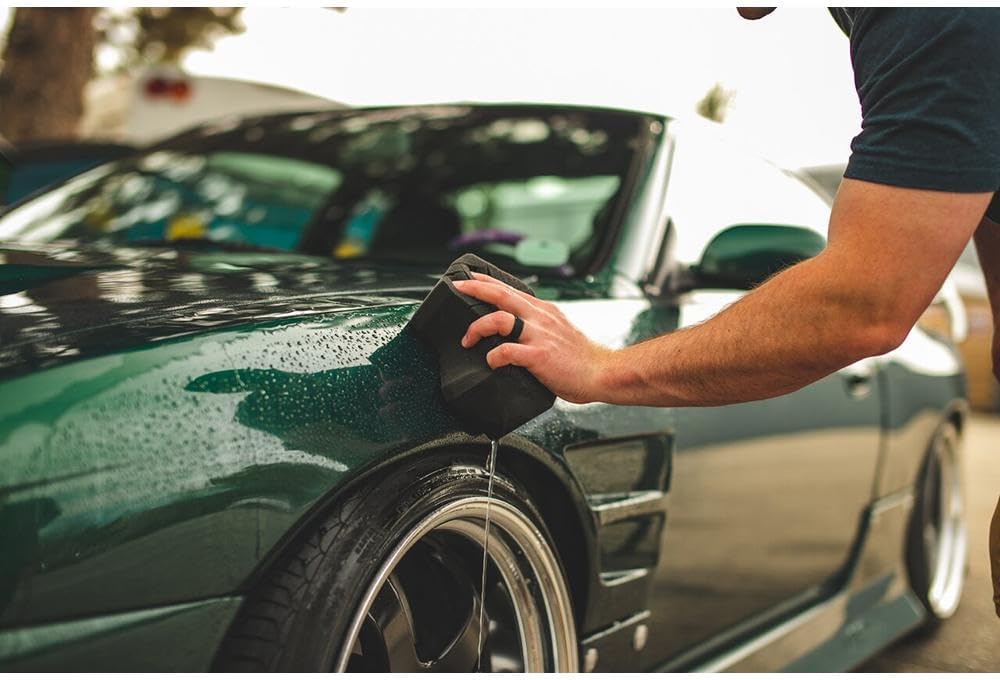 The Rag Company - Ultra Safe Sponge - Latest Foam Technology Safe for All Types of Paint and Wheel Finishes - Easy-to-Hold Ergonomic Grip for Wash Bucket and Rinseless Washing - Dark Grey