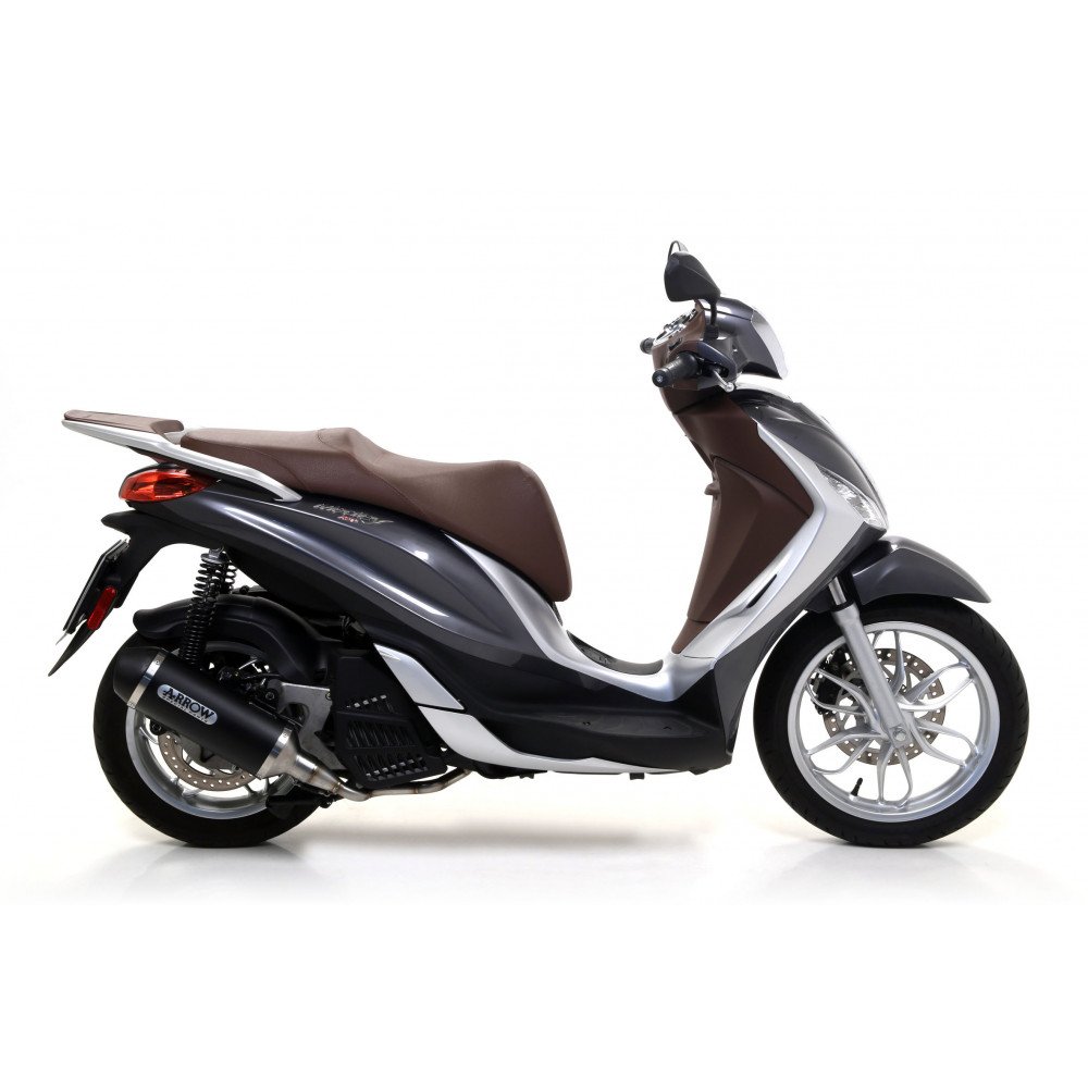 ARROW URBAN ALUMINIUM DARK Silencer with Dark End Cap for Piaggio Medley 125/150 '16/20 Homologated