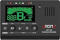 Sintonizador de metrônomo Aroma 3 em 1 para todos os instrumentos - guitarra, baixo, violino, ukulele, trompete, clarinete, flauta, cromático - afinador digital preciso, metrônomo, gerador de