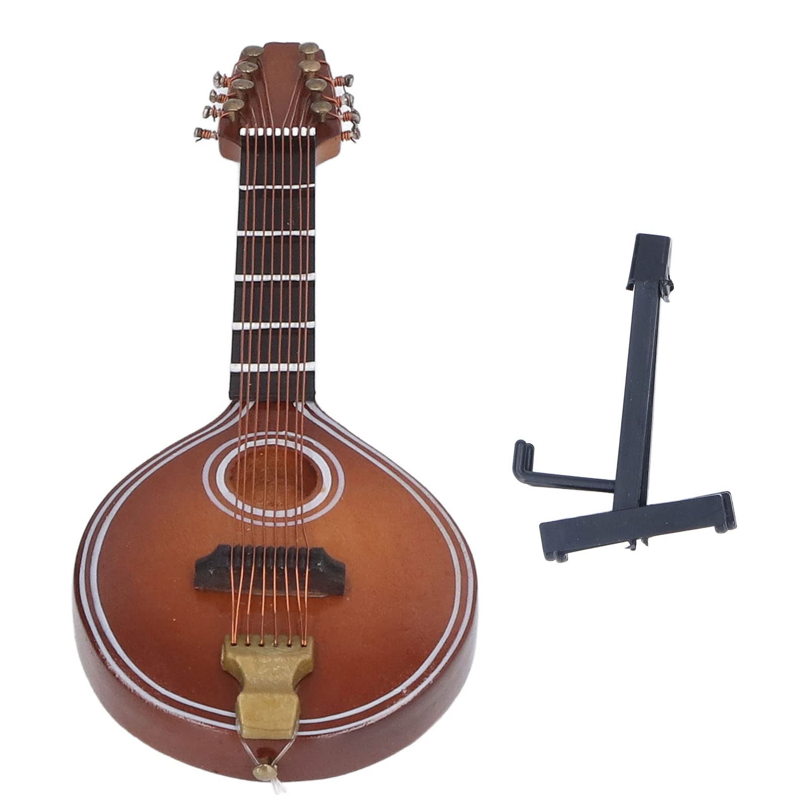 Tyenaza Mini mandoline instrument gain de place élégant fait à la main 8 cordes modèle de mandoline pour cadeaux décoration de la maison 12 cm