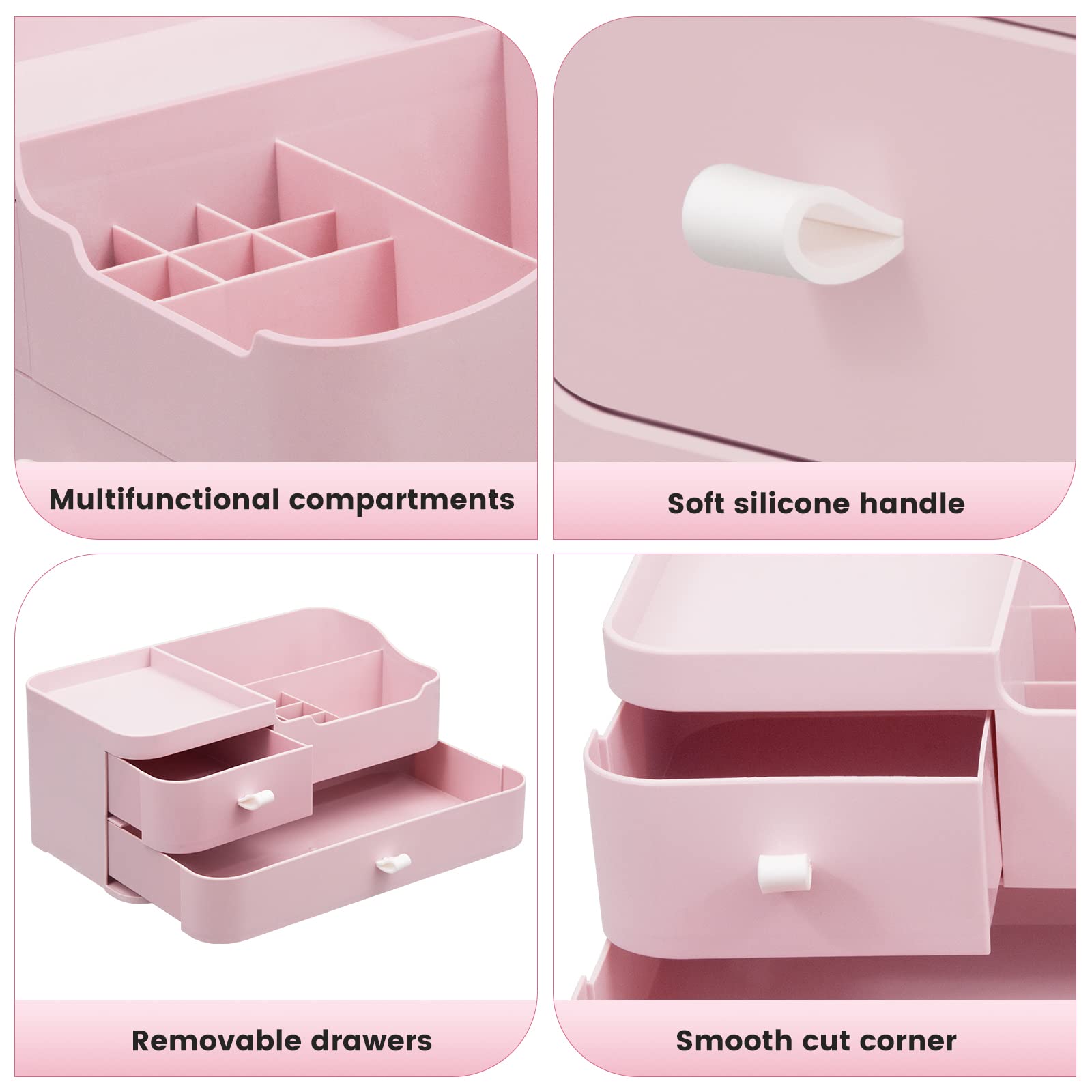 Organisateur De Maquillage Transparent - Boîte De Rangement Pour Produits De Beauté, Parfums, Rouge à Lèvres