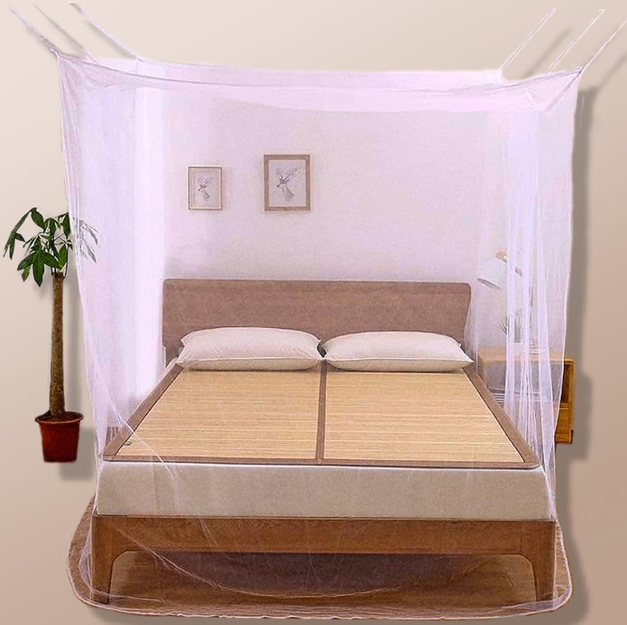 Premium White Mosquito Net for King Size Bed - Breathable, Durable, and Stylish Canopy for Peaceful Sleep 6 X 7 feet-picture-29