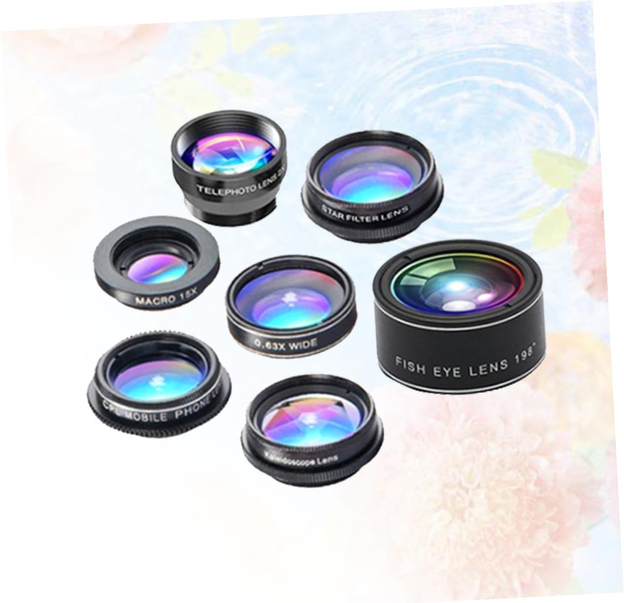 7 in 1 Phone Camera Lens Clip Set for Cell Phone, Metal Glass