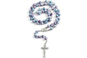 Blue and Purple Pearl Rosary for Women