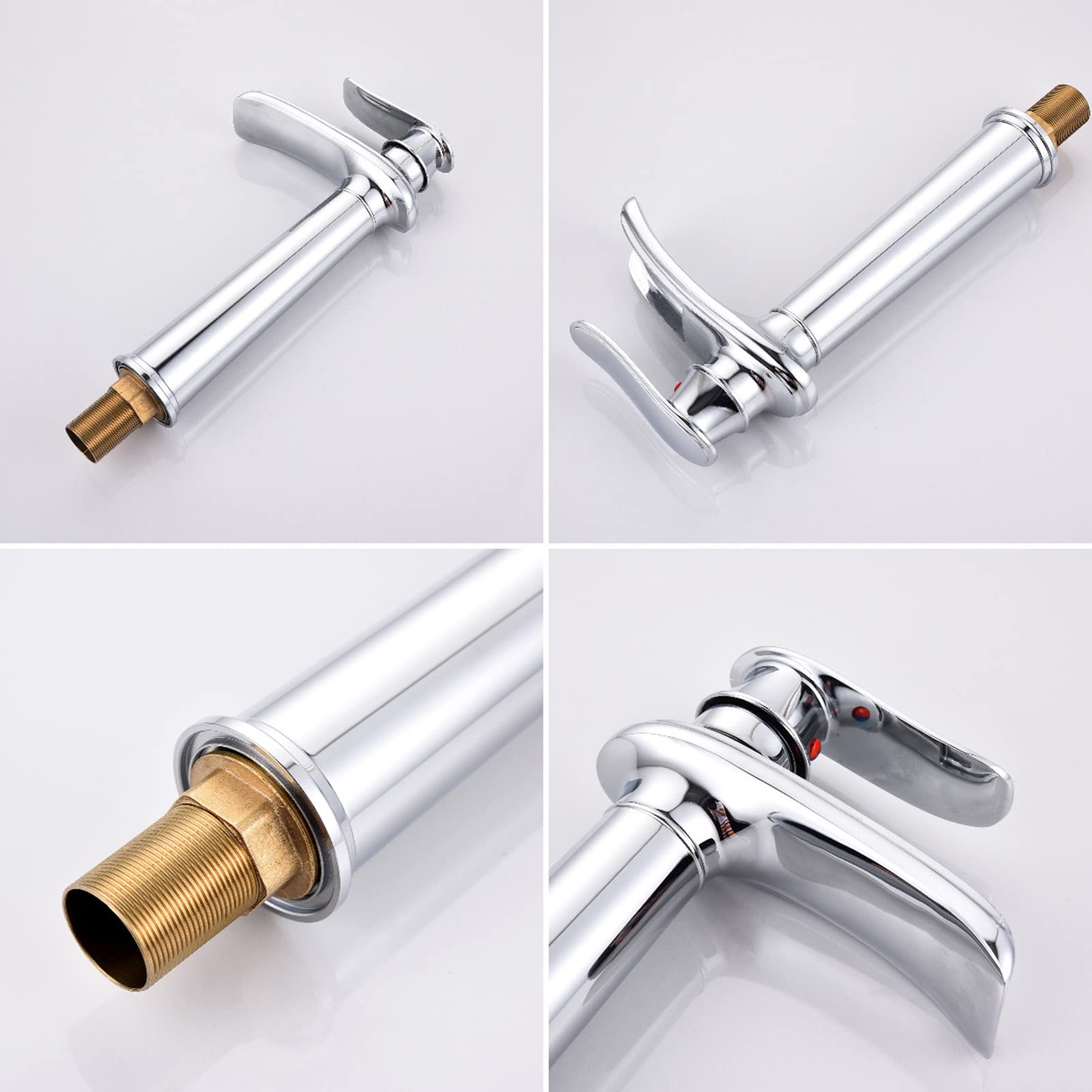 Waschtischarmatur Hoch Chrom, Wasserfall Wasserhahn Bad Retro, Waschbecken Armaturen Badezimmer, Badarmatur aufsatzwaschbecken Einhebel Mischbatterie Antik aus Messing