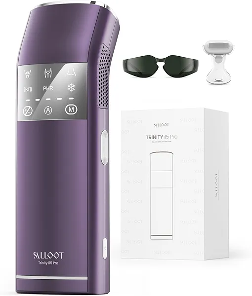IPL Laser Hair Removal for Women and Men, 2 Lights, 2℃, 16.6 cm² Sapphire Ice Cooling for Sensitive Skin, 4-Pulse Mode for Ingrown Hair, Bikini, Face, Body Permanent Epilator Home Hair Removal Device