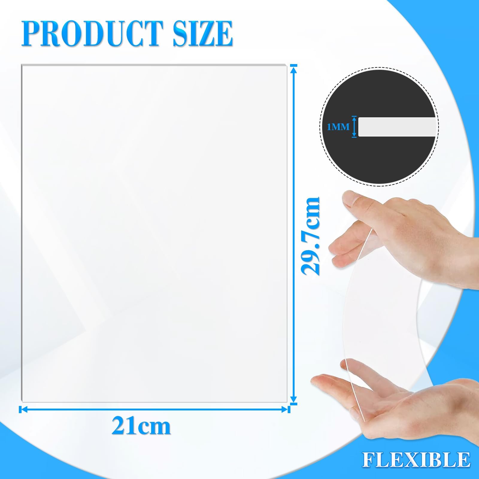 Lot De 4 Plaques Acryliques Transparentes A4 - 29,7 X 21 Cm - Pour Cadre, Peinture, Décoration, DIY - Surface Lisse